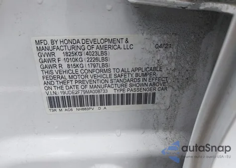 2021 Acura Ilx Premium Package/Technology Package z USA, uszkodzony, nr VIN 19UDE2F79MA008733